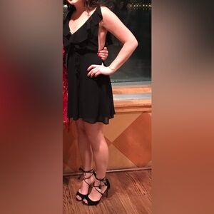 Urban Outfitters Black Ruffle Backless Dress